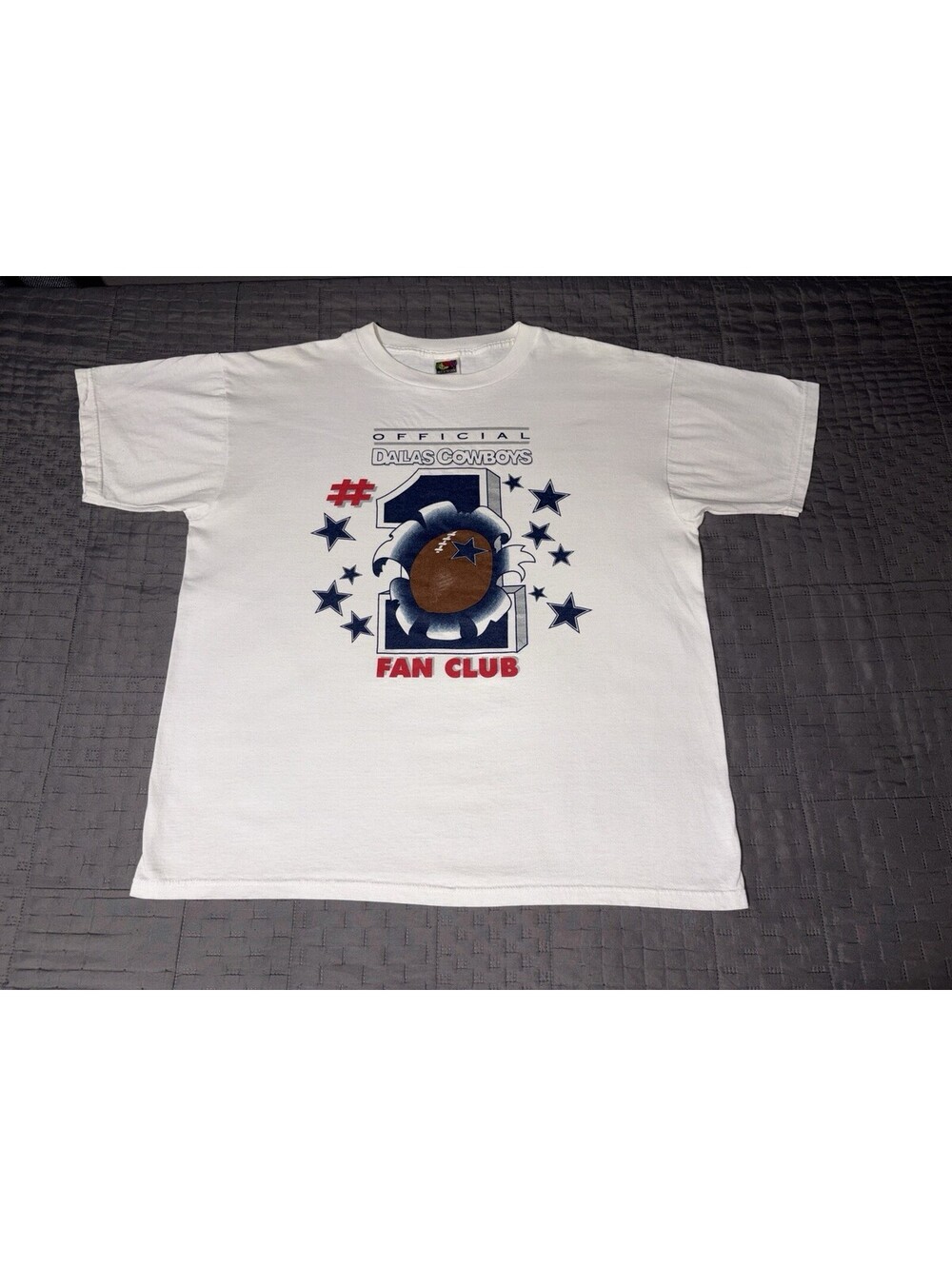 Vintage Dallas Cowboys #1 Fan Club T Shirt XL NFL 90s Fruit Loom USA Tee